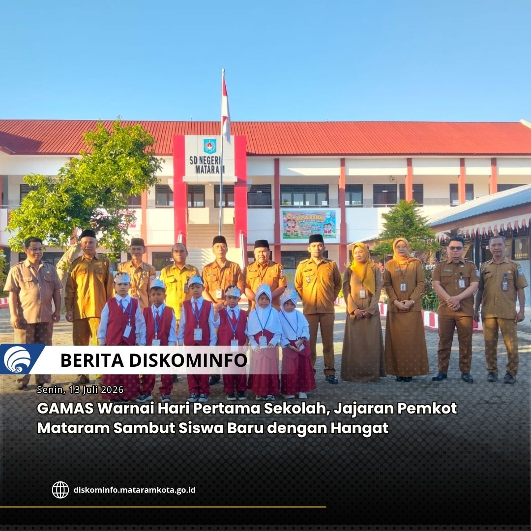 Gambar GAMAS Warnai Hari Pertama Sekolah, Jajaran Pemkot Mataram Sambut Siswa Baru dengan Hangat