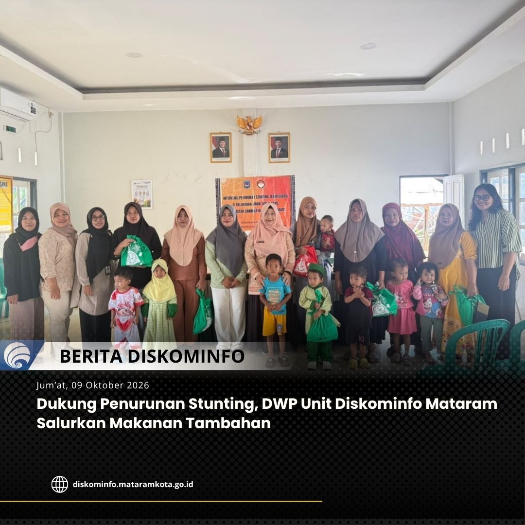 Thumbnail Dukung Penurunan Stunting, DWP Unit Diskominfo Mataram Salurkan Makanan Tambahan